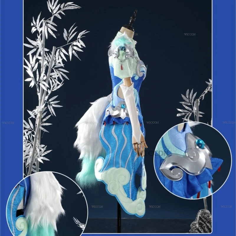 Kostium Cosplay Halloween dla Dorosłych Ove Watch Kiriko, Biała Lisica, Sukienka Anime, Strój Postaci z Gry, Maskotka, disfraz de mujer