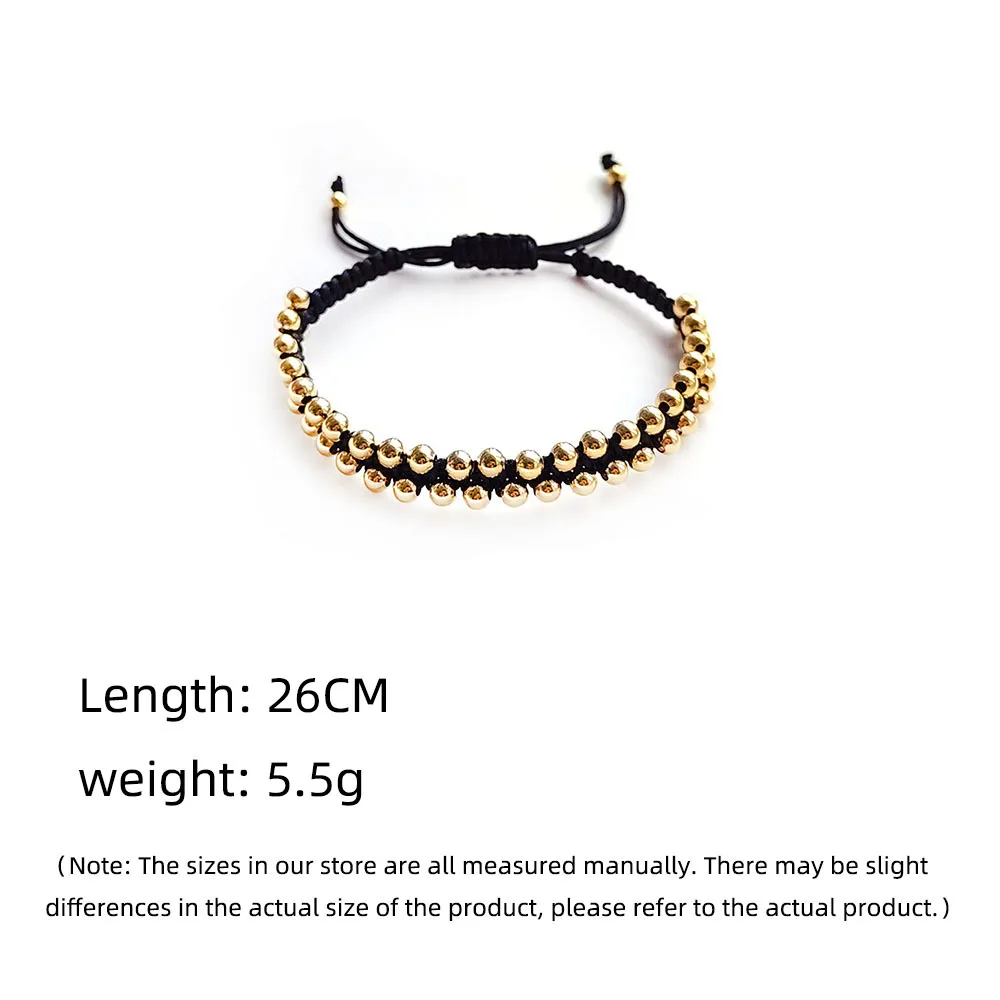 KKBEAD Handmade Braided Bracelets For Women Couple Jewelry Gift Gold Plated Beads Bracelet Free Shipping Pulseras Accessories