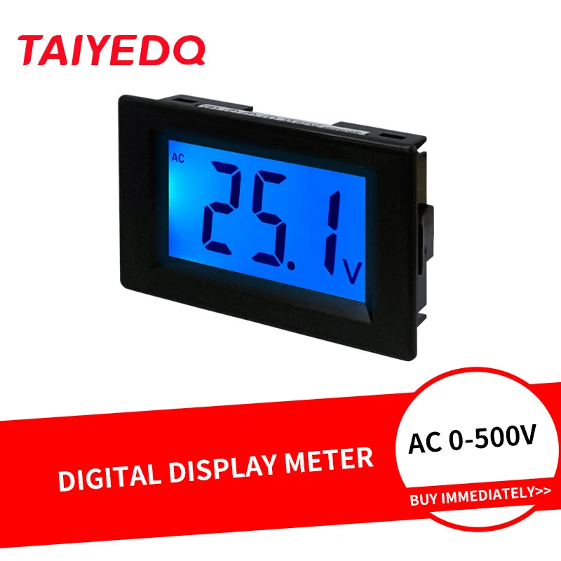 AC 0-500V Voltage Regulator Display LCD Digital Display Meter Voltmeter 3-wire D85-21