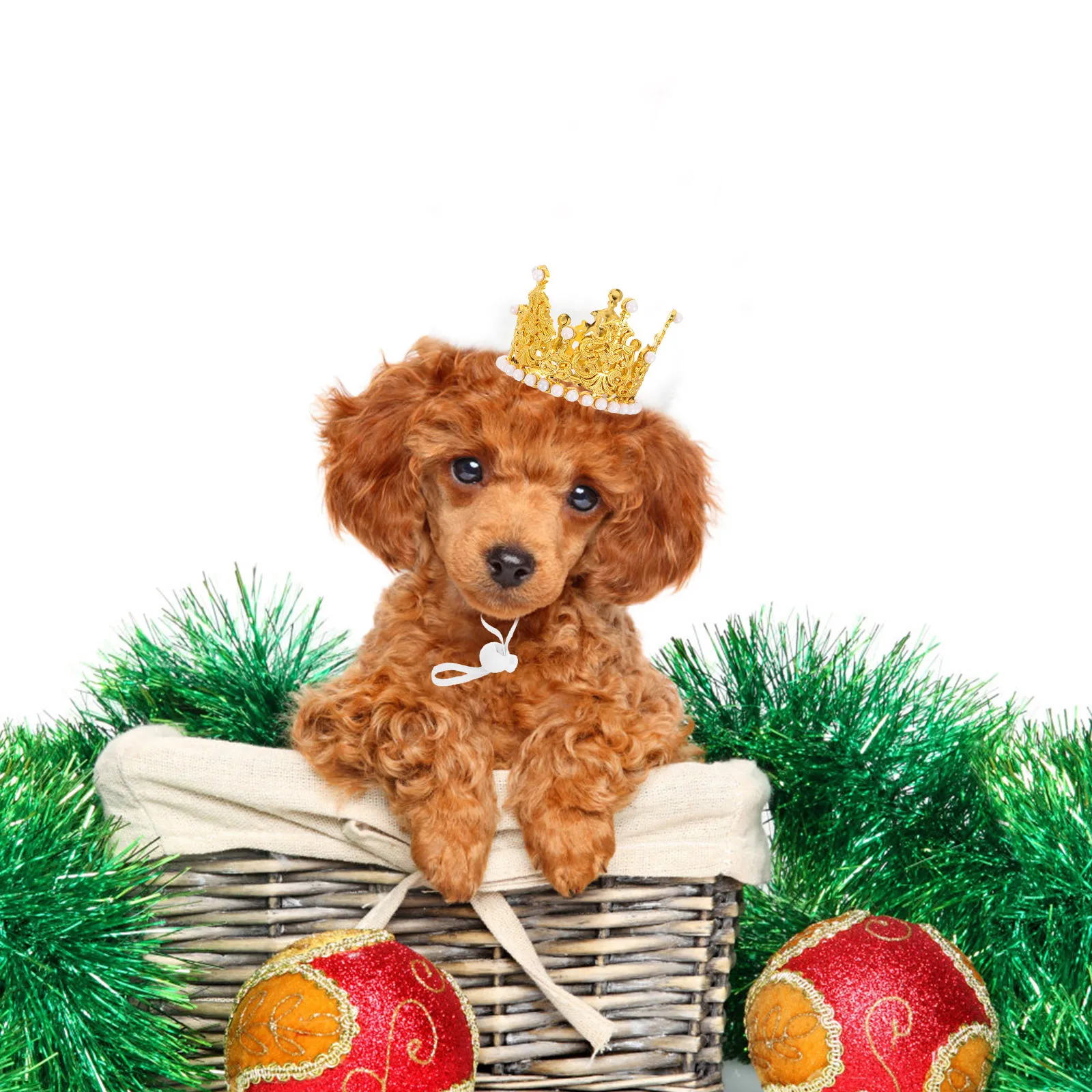 

2Pcs Glitter Pet Crown Birthday Hat Adjustable Party Headband Puppy Kitten Dog Cat Costume Photo Prop Cat Party Hat