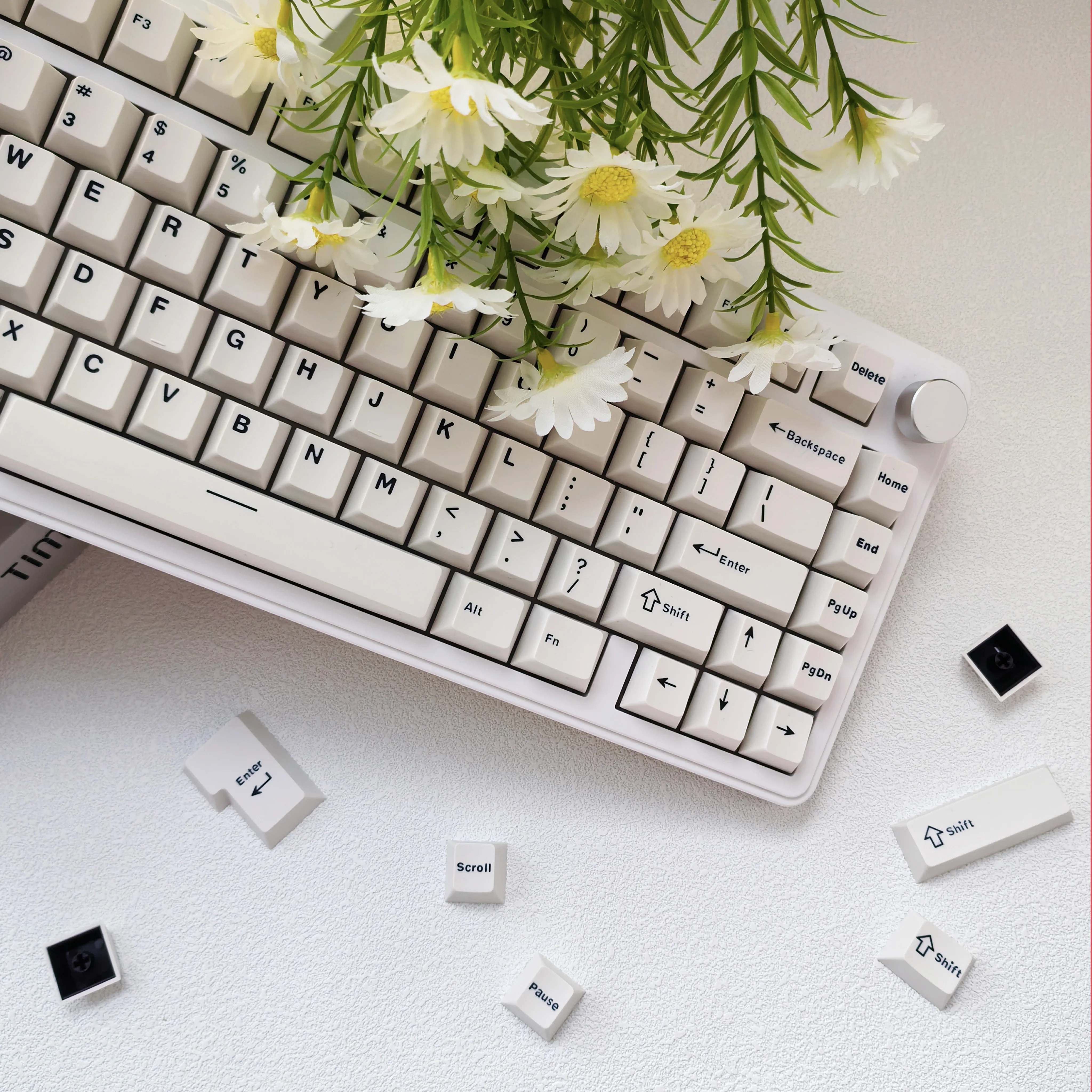 

Beige 120 Keys Cherry Profile PBT Keycaps Double Shot Keyboard Keycaps for Gateron MX Switches Gaming Mechanical Keyboard