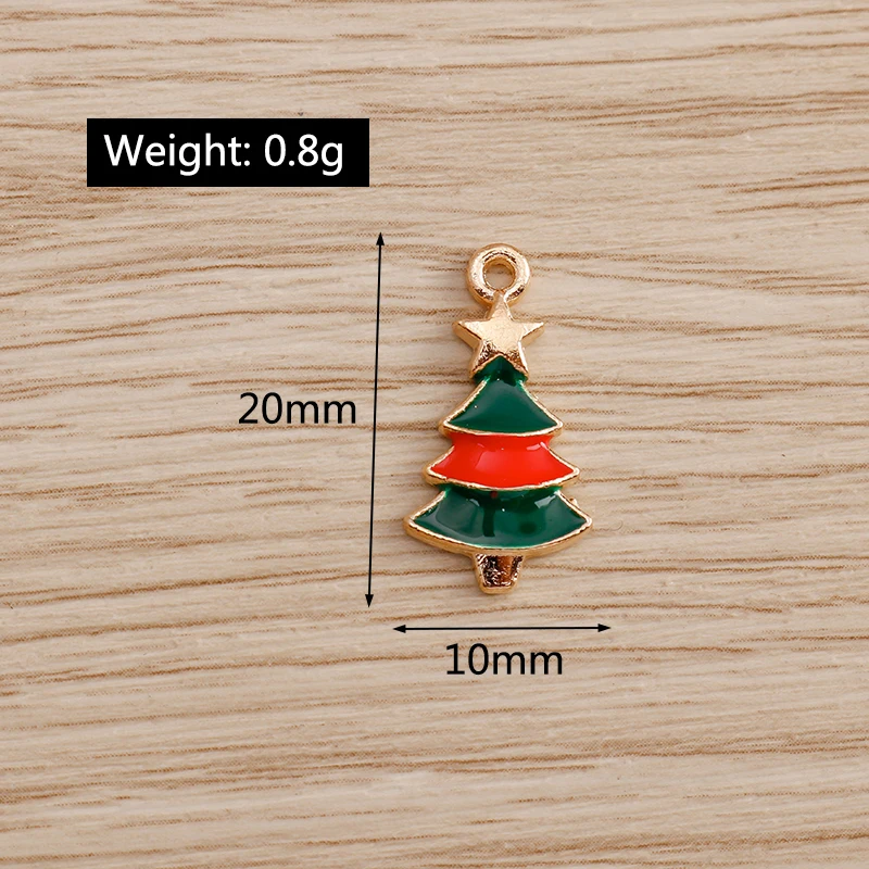 Tusember 20 Stück Emaille-Weihnachtsbaum-Anhänger für die Schmuckherstellung, fröhliche Neujahrs-Ohrringe, Halsketten, Armbänder, DIY-Geschenke – Detail 8