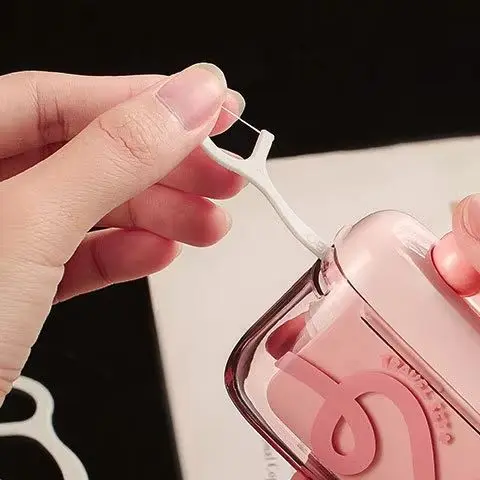 

Portable Automatic Ejectable Floss Dispenser With 10Pcs Floss Oral Care Dental Floss Box Disposable Flossing Sticks