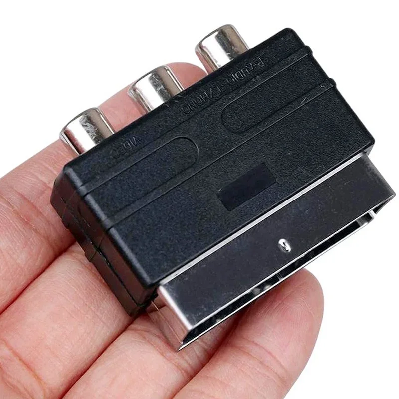 High Quality Scart Male Plug To 3RCA Phono Female AV TV Audio Video Adapter Input for PS4 for WII DVD VCR