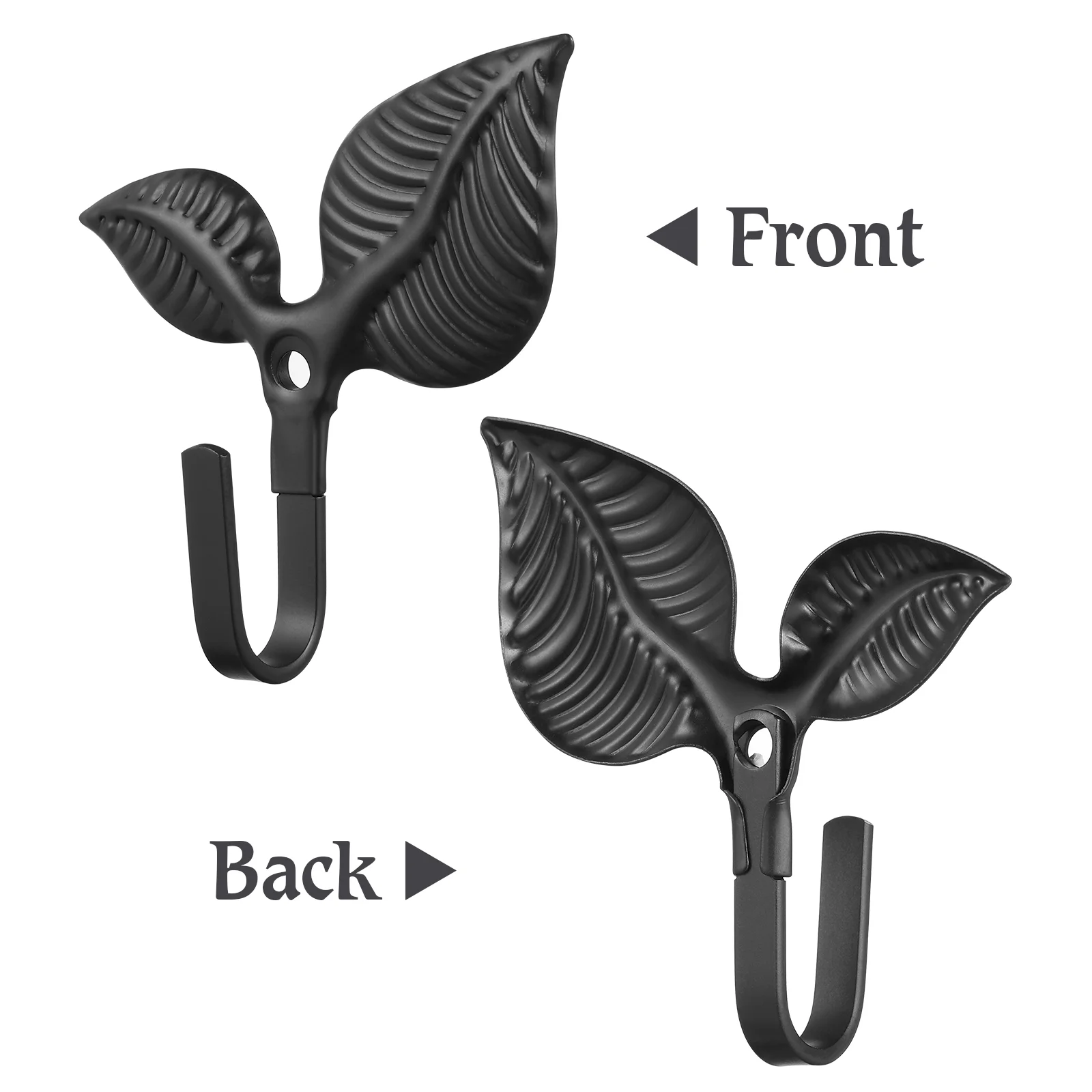 4 Pcs Multifunctional Hooks Hat Clothes Wall Hanger Black Coat Rack Key Chain Office Outdoor Curtain Rod