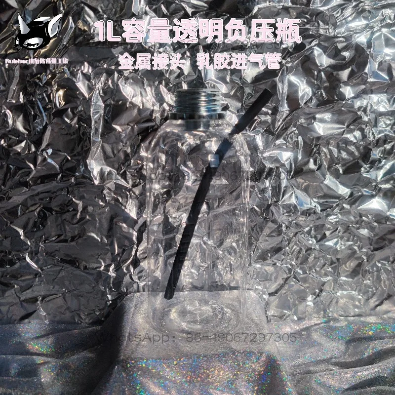 Transparent 1L Negative Pressure Bottle Breathing Control Accessories Metal Connector Mask view 2
