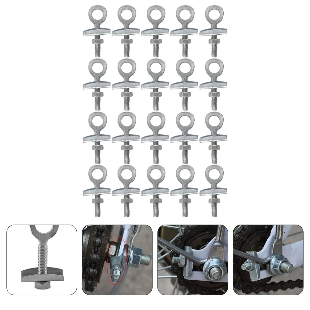 

20 Pcs Bicycle Chain Zipper Adjusters Gear 48X26X075CM Fastener Bike Tool Tensioner Adjustable Silver Hand Tools Tighteners