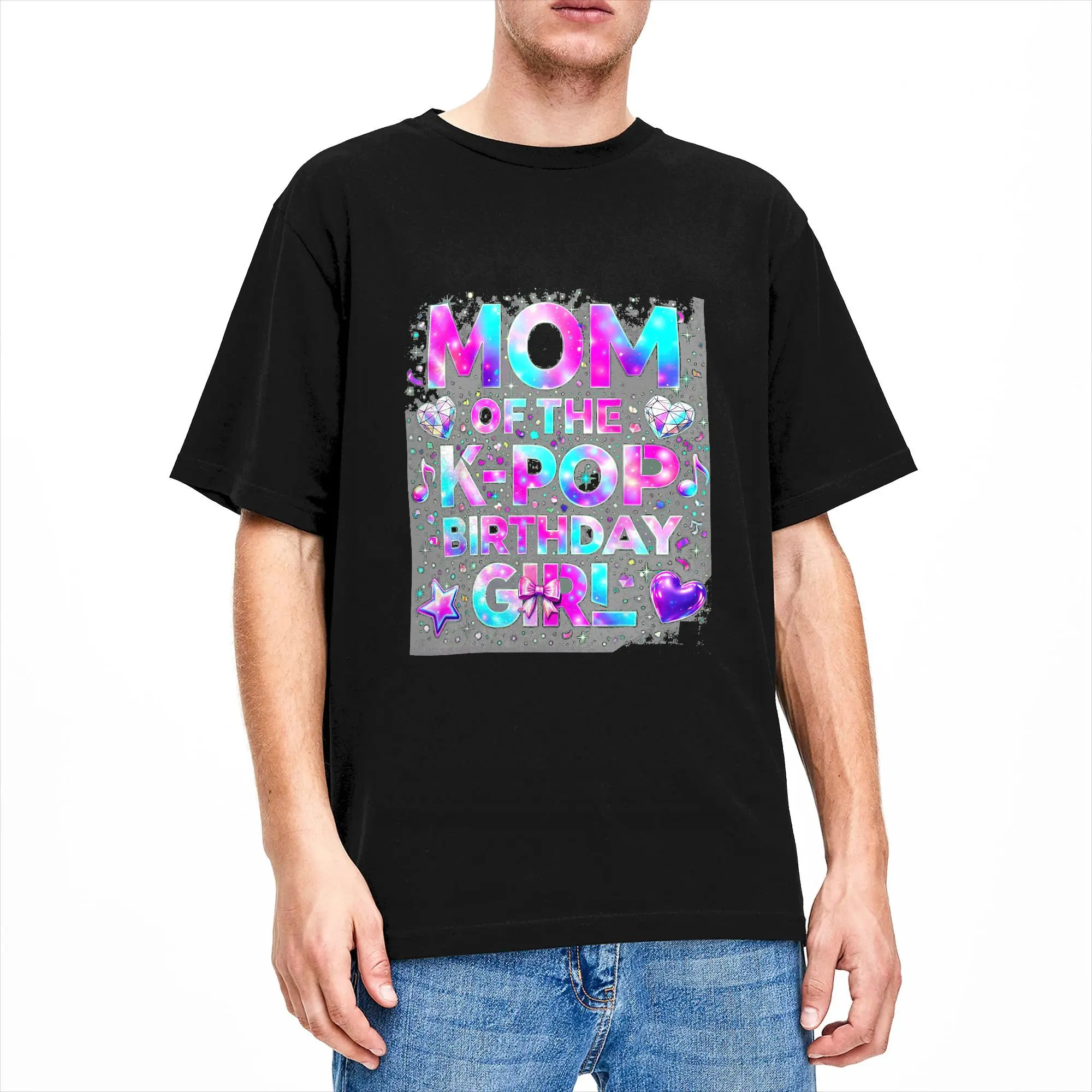 Mom of The K Pop Birthday Korean Music T Shirt Summer  Harajuku T-Shirts Pure Cotton Crew Neck Plus Size Clothing Classic Tops
