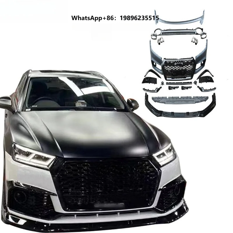 Factory Hot Sale Body Kit  Q5 SQ5 18-20 Update to Sport RSQ5 Honeycomb Style With Front+Rear Bumper+Grille Assy