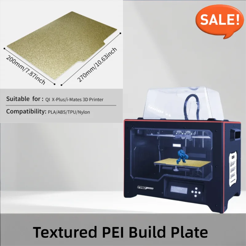 

QIDI Tech PEI пластина 270x200 мм для 3D-принтера X-Plus/i-Mates, двухсторонний текстурированный PEI лист, гибкая пружинная стальная печатная кровать
