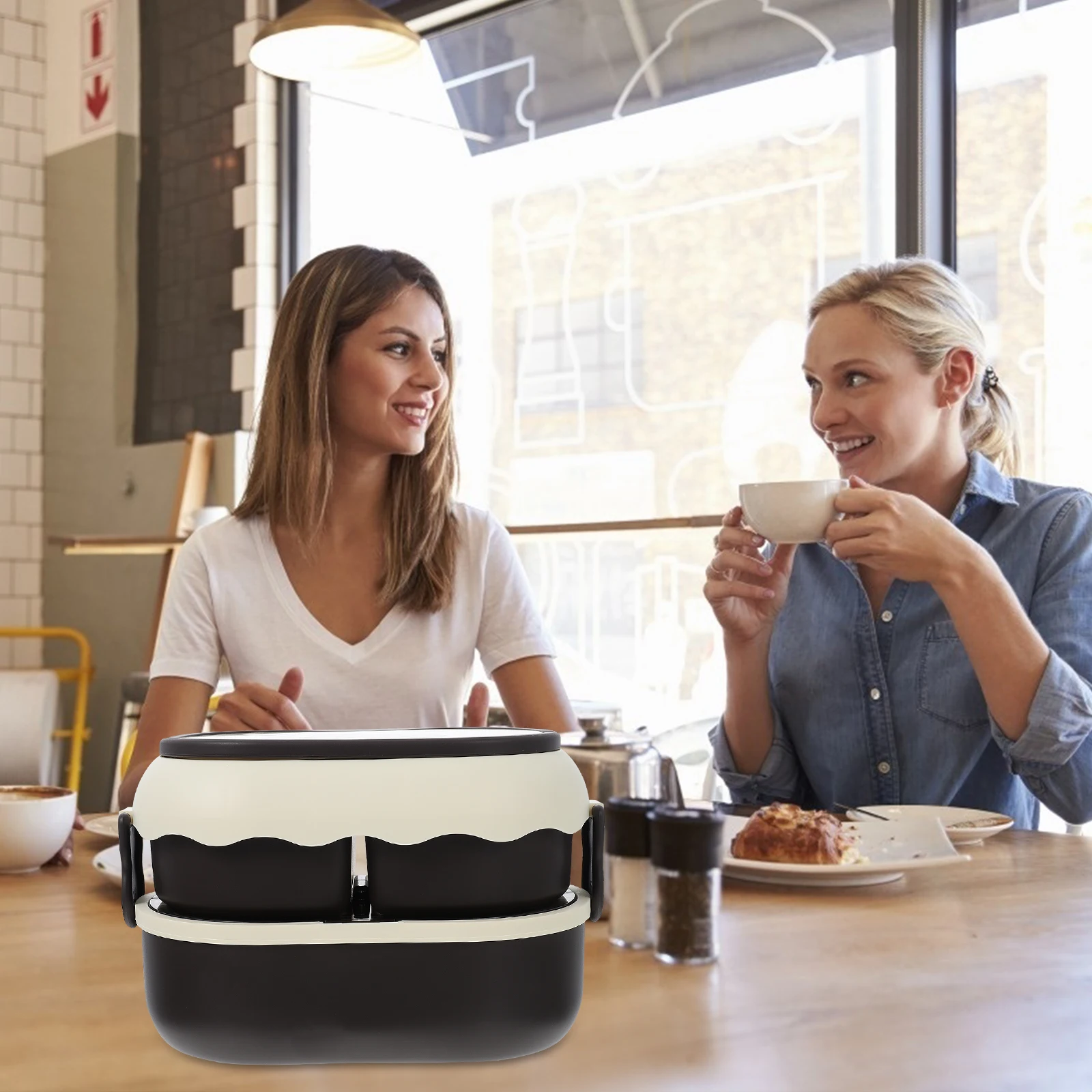 

Ланч-боксы с подогревом, перегородка, держатель для хранения еды, двухслойный студенческий большой емкости