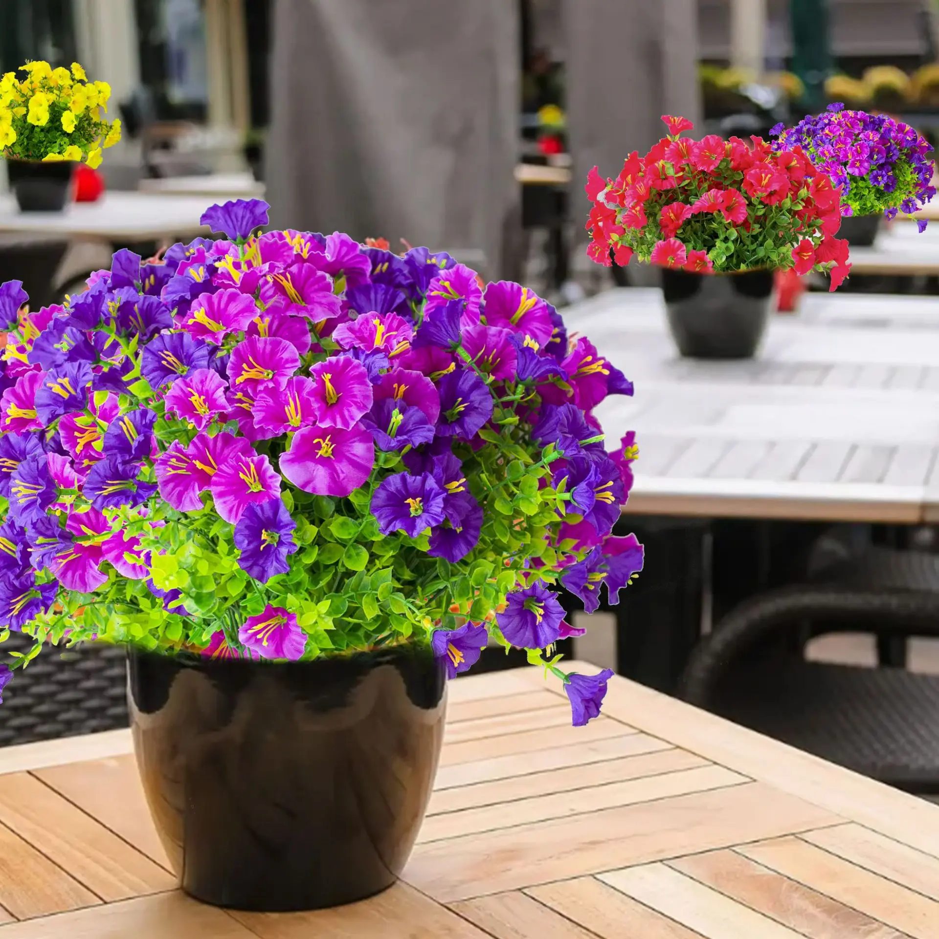 

2026 Artificial Eucalyptus Morning Glory Artificial Fake Flower Bouquet Home Garden Outdoor Simulated Flower Decoration