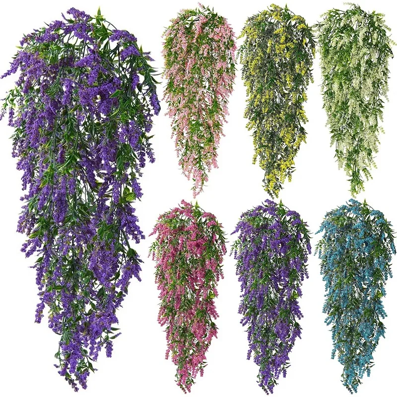 

Artificial Hanging Flowers for Garden, Fake Vine Garland, Plants for Outdoor, Home, Wedding Party, Wall Hanging Baskets Decor