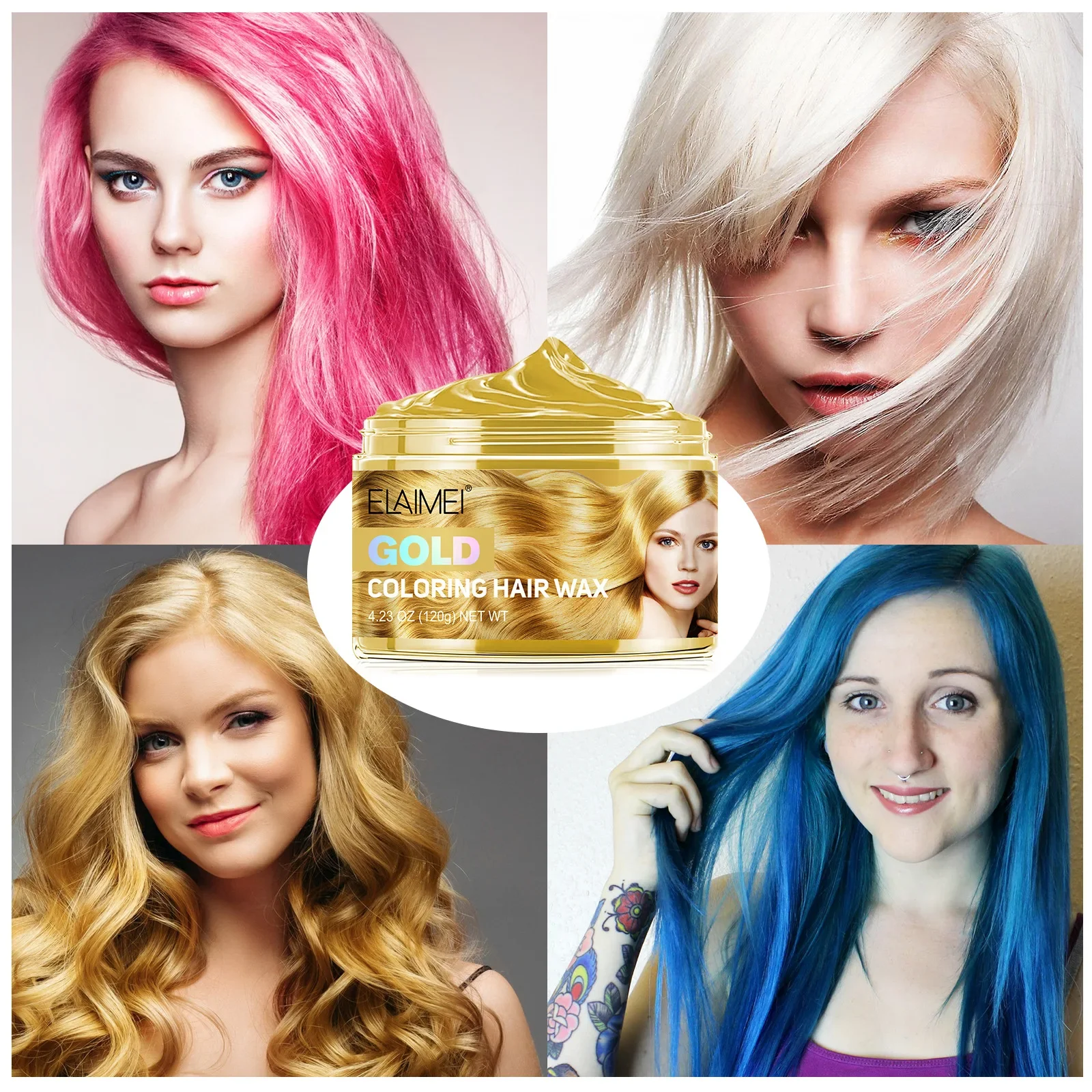 Party Temporary Hair Wax Disposable Dyeing Washable Colored Hair Paste Vibrant Hairstyles Quick Setting Hair Dye Cabello Color
