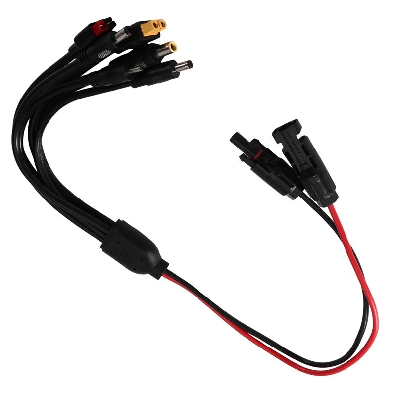 3CGRO-1Pcs Heavy Duty 6-In-1 Solar Adapter Cable For XT60 DC7909 DC6530 DC5521 For Solar Generator