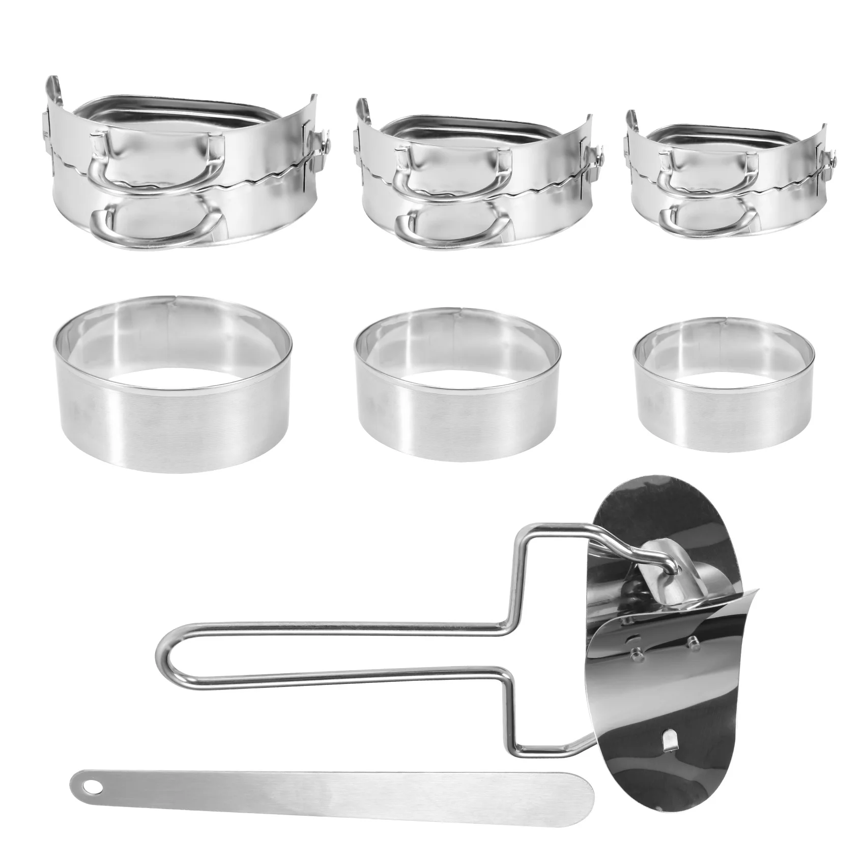 ABUN 8 Pcs Stainless Steel Dumpling Maker Set for Press Mold Cutter for Wonton Gyoza Ravioli Empanada