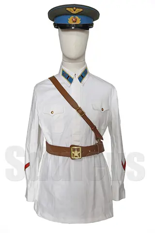 Uniforme d'officier de l'armée rouge soviétique de la Seconde Guerre mondiale, haut de l'armée de l'air blanche, type 3540, été