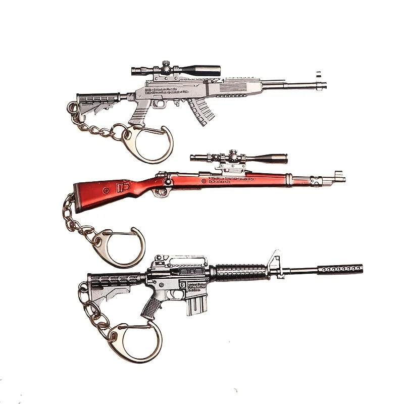 1 Stück Spielzeugpistole Schlüsselanhänger, Legierung Spielzeugpistole Modell Anhänger Auto Schlüsselanhänger Auto Schlüsselanhänger Geschenk für Männer Jungen – Detail 5