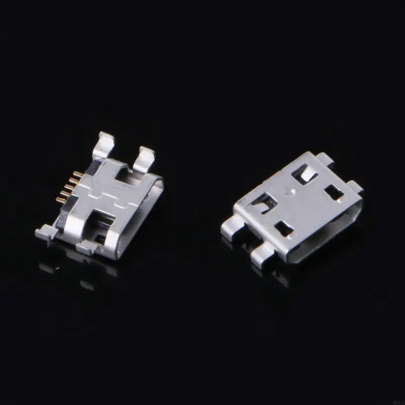 

MOLF 10 Pcs Type Micro USB 5 Pin Female Mount Connector Port Socket