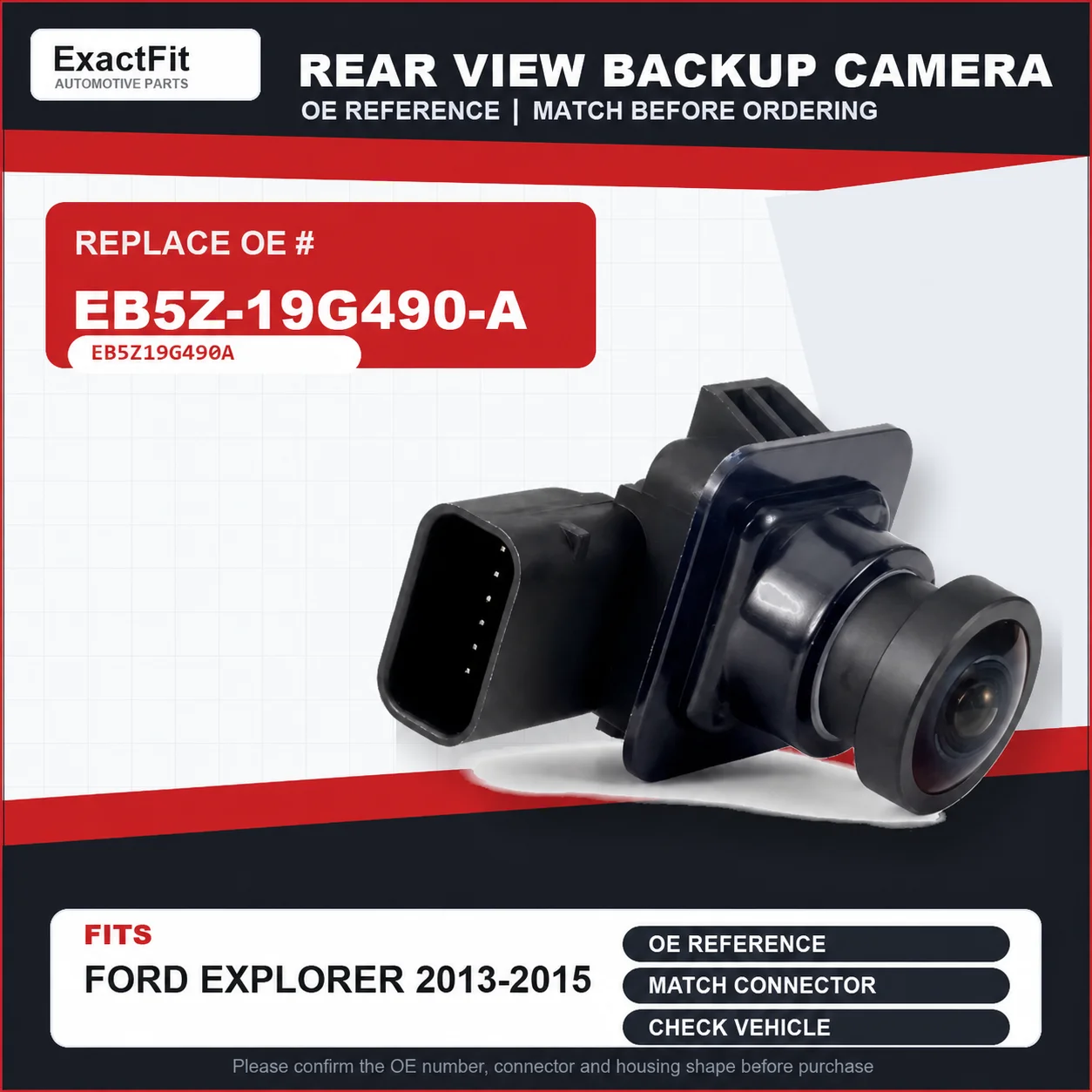 EB5Z-19G490-A Kamera cofania do Forda Explorera z lat 2011 2012 2013 2014 2015, zamiennik OE, kamera parkowania HD