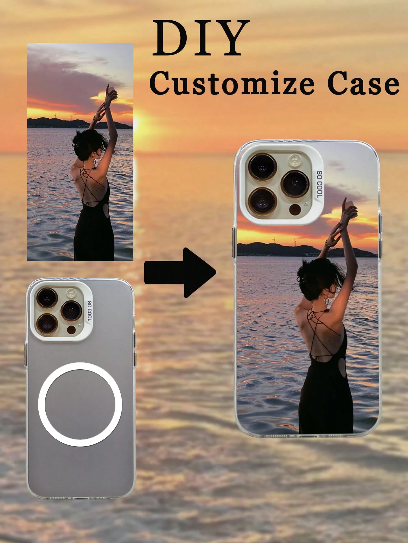 Personalized Photo Magnetic Case For iPhone 16 15 14 13 12 11 Pro Xs Max X XR 16e 7 8 Plus SE 2020 2022 Protector Phone Cover