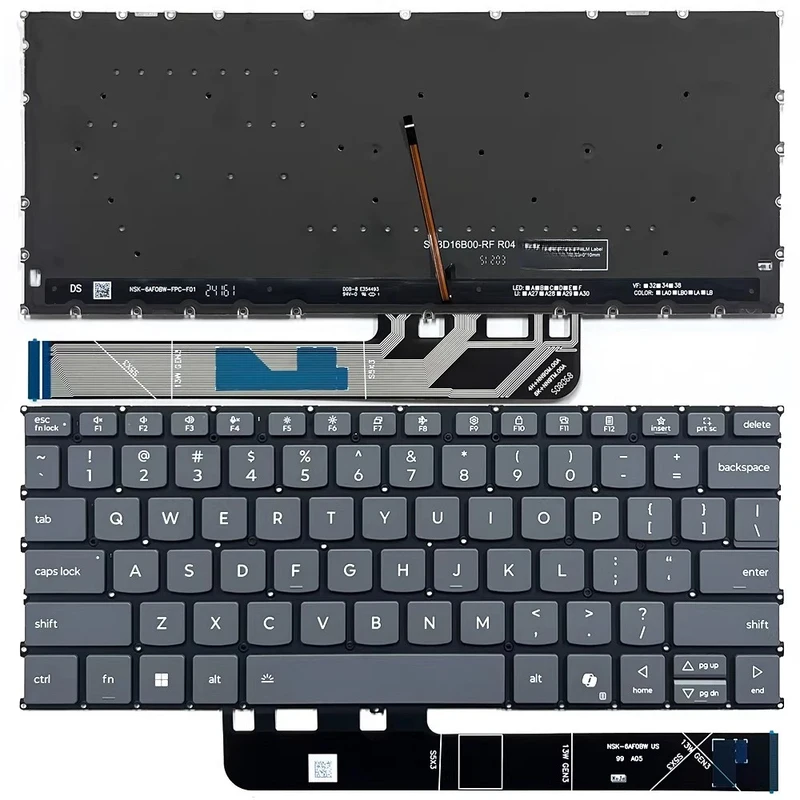 YY+New For IdeaPad Slim 5 13ARP10 83J2 Laptop Internal US Backlit Keyboard