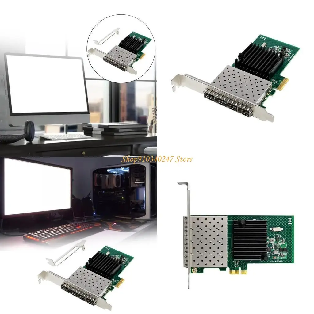 

Q22A 4 Port PCIe Networking Card 4x SFP Ethernets Server Desktop Networking Card