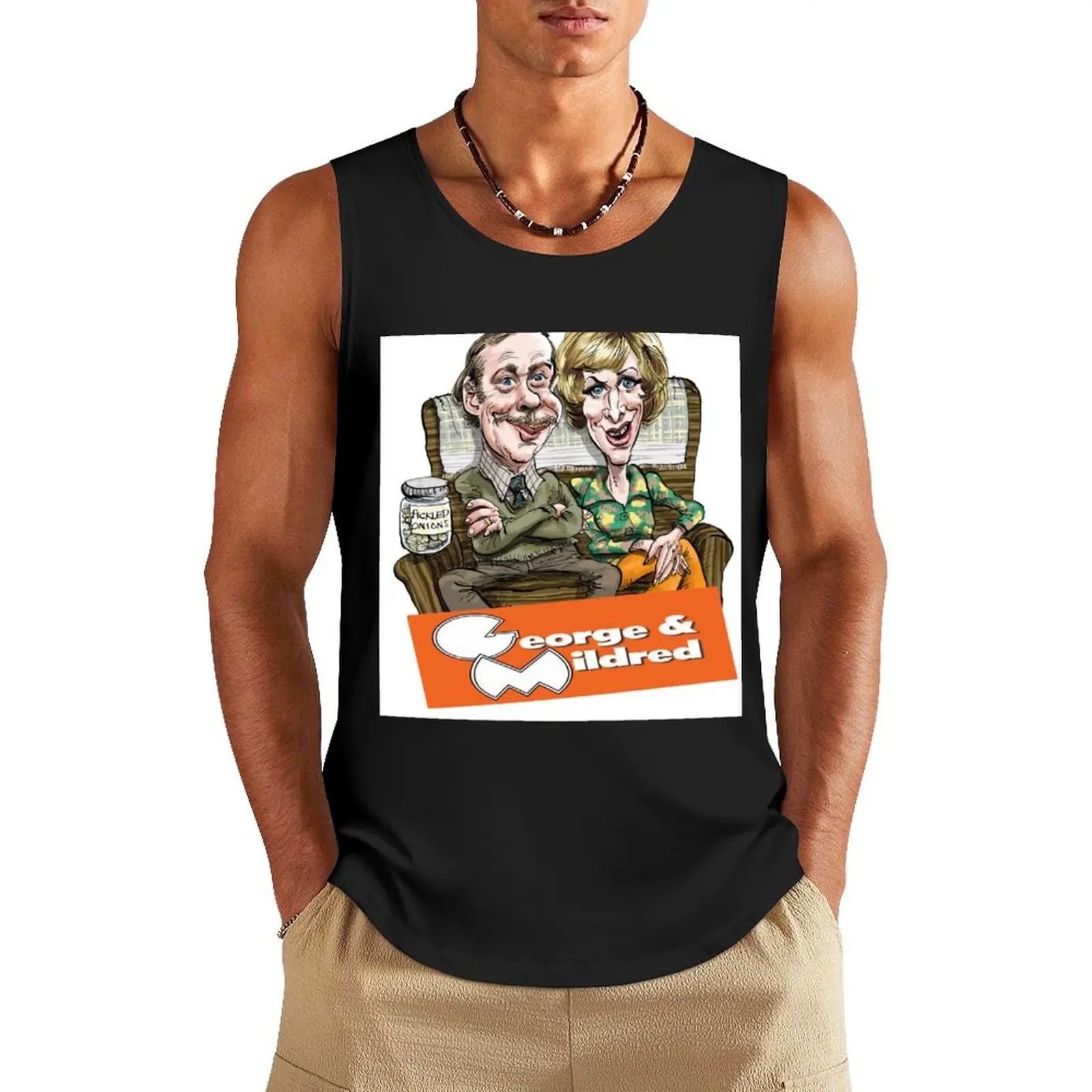 

George and Mildred Tank Top anime top men clothes summer sleeveless man shirts