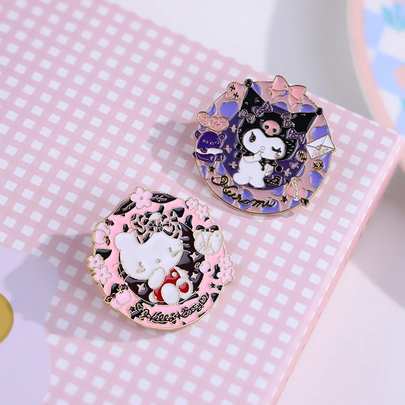 Miniso サンリオブローチ漫画かわいいクロミ Yugui 犬パチャ犬金属バッジ男性と女性の服バッグアクセサリー