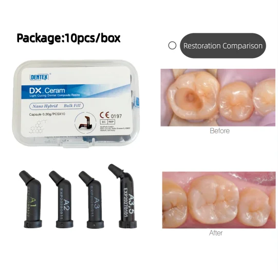 

Dental Unidose Capsules Composite Resin Light Curing Capsule Nano Hybrid Bulk Fill A1/A2/A3/A3.5