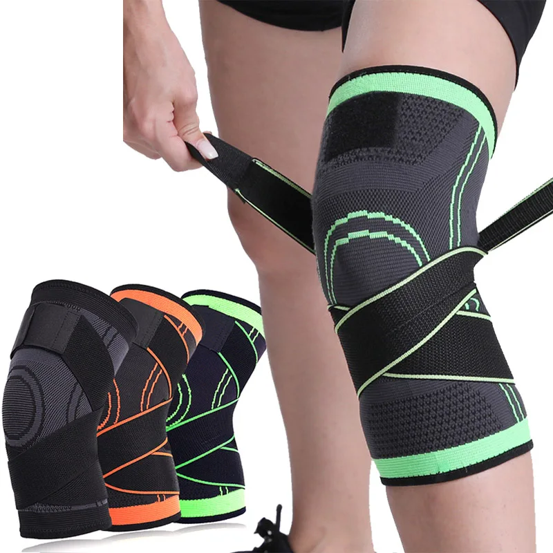 1PC Sport Fitness Knie Pads Männer Druck Elastische Kneepad Unterstützung Verband Fitness Getriebe Basketball Volleyball Klammer Beschützer