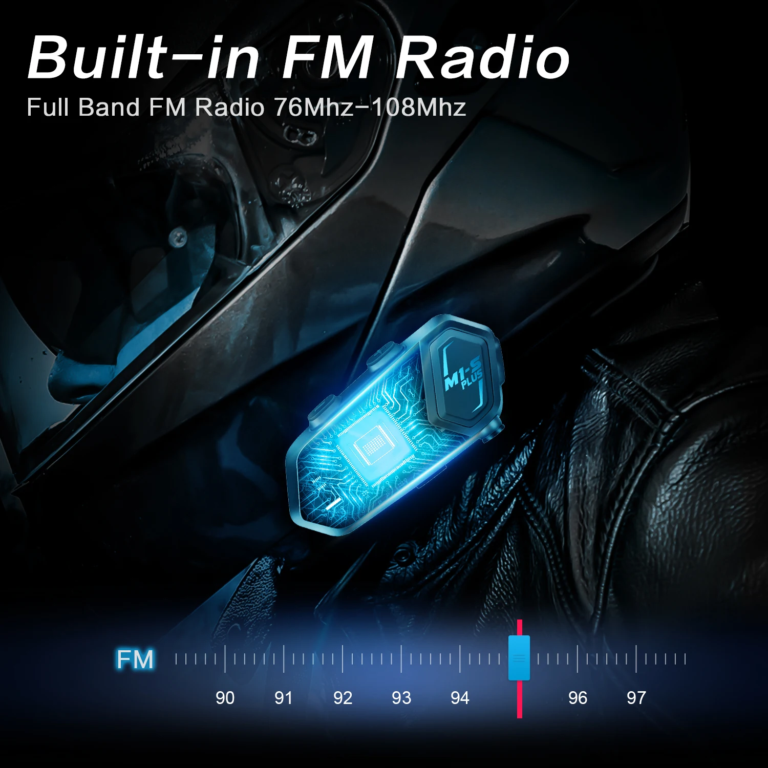 Fodsports M1-S Plus moto intercomunicador casco auricular bluetooth,10 pilotos 2000M,Radio FM,compartir música,3 Efecto de sonido.