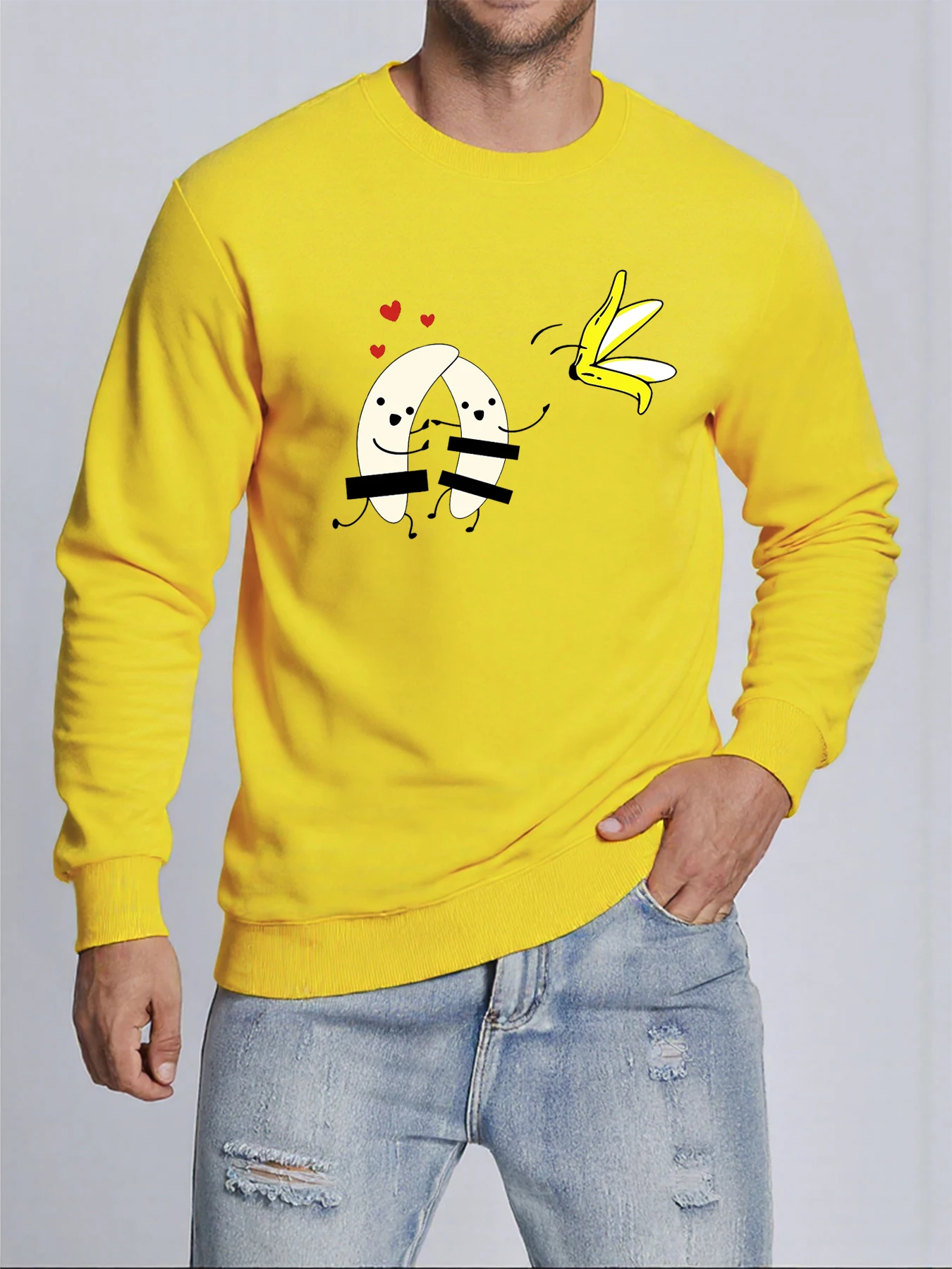 Cartoon Banana Tanzen Design Sportswear Herren Verdicken Warme Sweatshirt Harajuku Hip Hop Streetwears Straße Herbst Kleidung