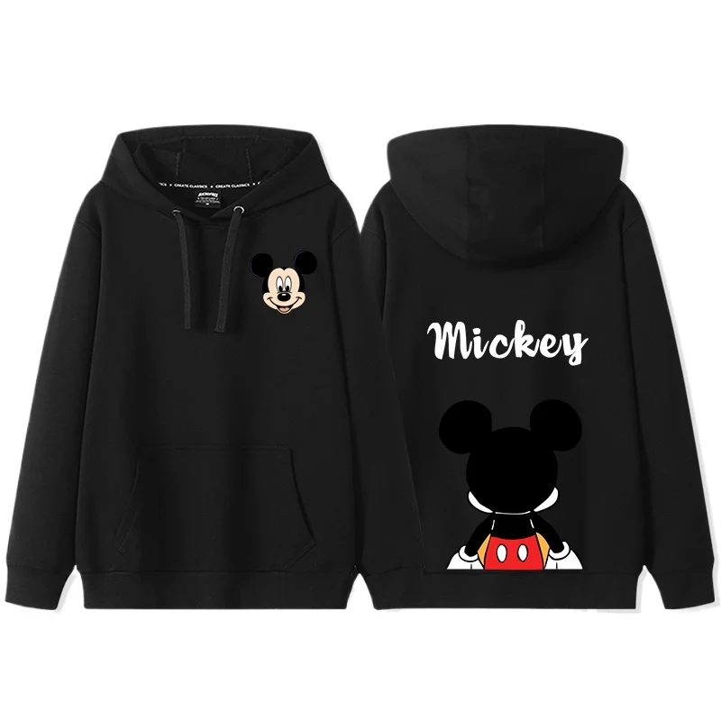 Autumn Couple Outfit New Cartoon Disney Mickey Mouse Hoodie Best Friend Outfit Women\'s Loose Hooded Pullover Hoodie Jacket Top