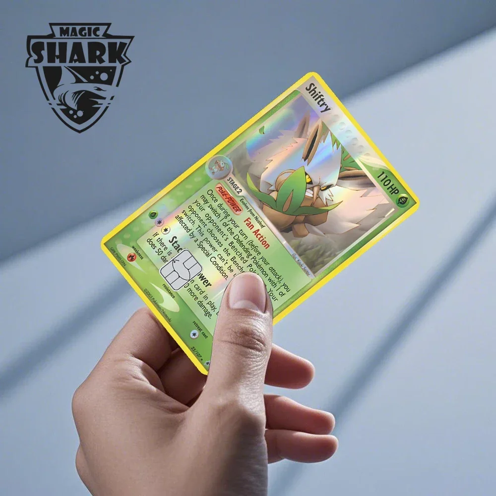 Pokemons Dialga Slaking Golduck Haunter Moltres Rayquaza Slowking Holographic Laser Sticker Film Skin for Debit Bank Credit Card - view 6