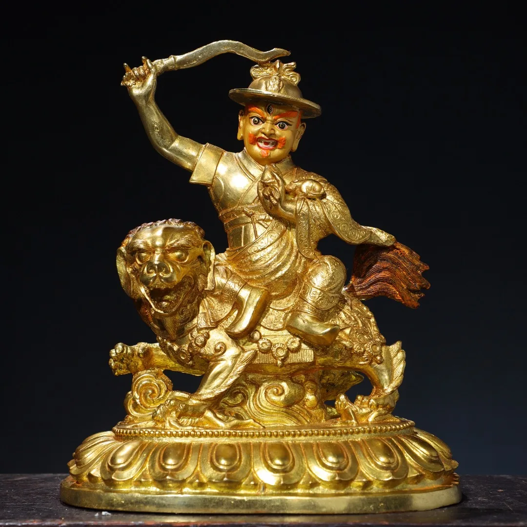 

Old Bronze Gilded Cinnabar High Relief Danjian Duojieleba Buddha dorje lekpa Sitting Buddha Amitabha Worship Hall