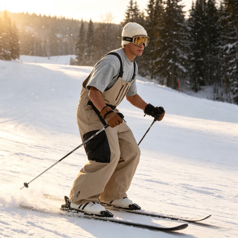 2026 Winter Men's Skiing Loose Overalls Windproof Waterproof Snowboarding Pants Breathable Outdoor Sports Solid Women Ski Pant