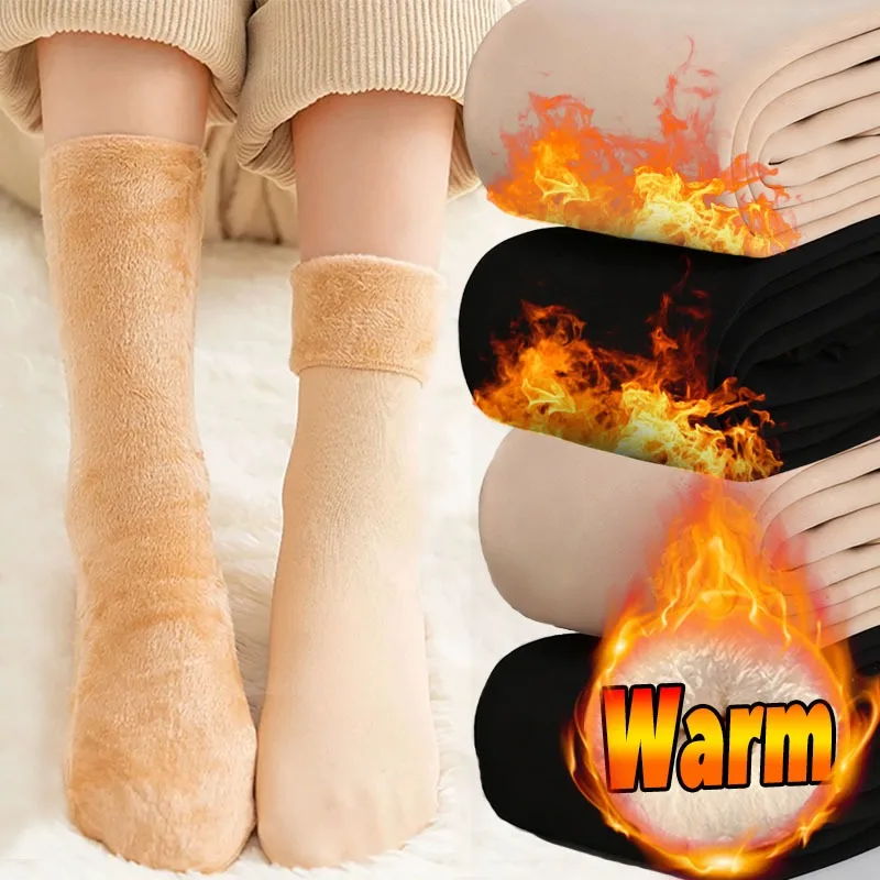 

Women’s Velvet Floor Socks Winter Warm Thick Plush Sleeping Socks Soft Non Slip Home Socks for Women Girls