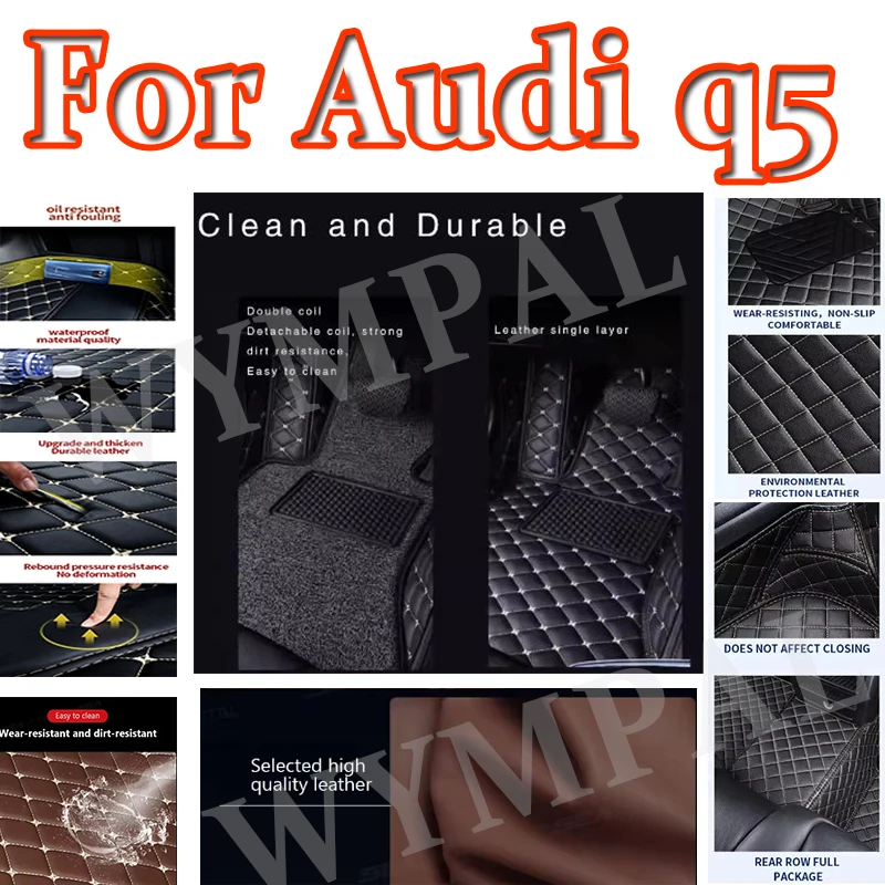 

Luxury Custom Automotive Car Floor Mats For Audi q5 2009 2010 2011 2012 2013 2014 Auto Leather Men Women Car Mats Full Cover Mat