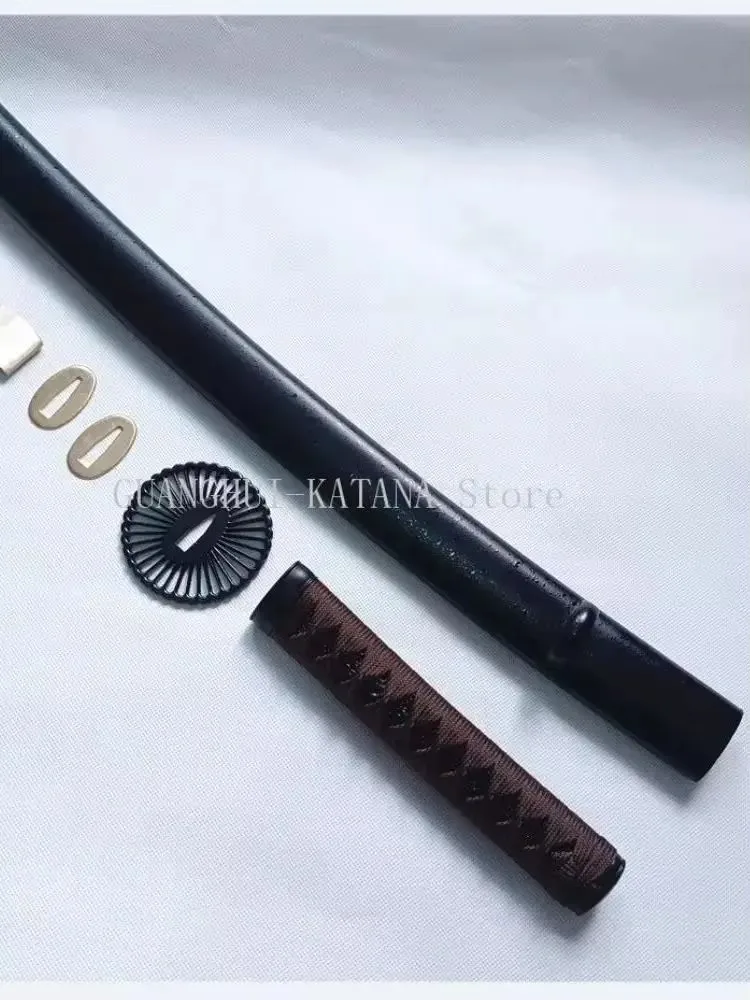 A Set 20cm Handle 56cm Hardwood Saya Scabbard Tsuka Replacement for Japanese Samurai Ninja Tanto Wakizashi Sword Fittings