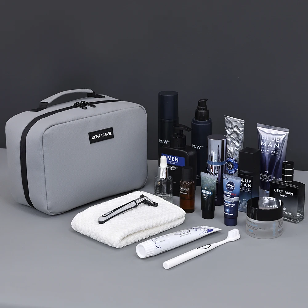 Travel Small Size Wash Bag Men's Portable Dry Wet Separated Cosmetic Toiletry Storage Bag Makeup Bag Organizer