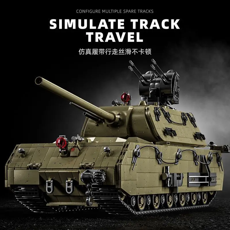 

12GO German WWII Rat type super heavy tank model Land Cruiser Edition Collectible Assembly Building Blocks 98001