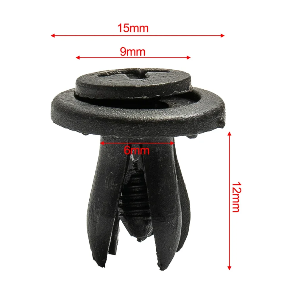 50pcs Car Rivet Fastener Fender Bumper Push Pin Clip Body Clips 6mm Hole For Holding Radiator Yoke Fender Splash Retainer