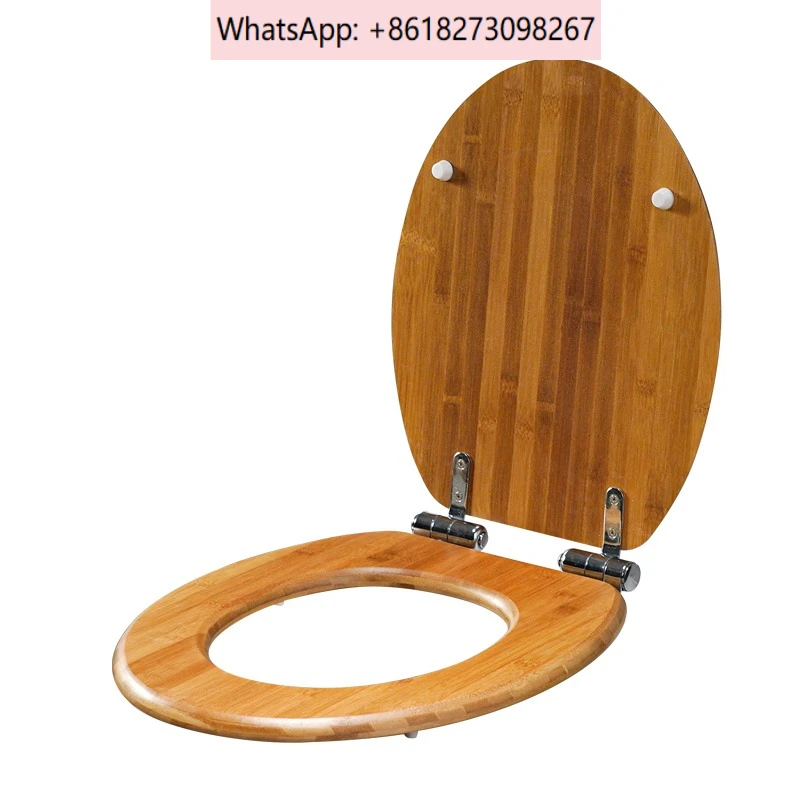 

Thick and durable solid wood toilet lid, old-fashioned new bamboo toilet board, OVU type solid damping double slow descent