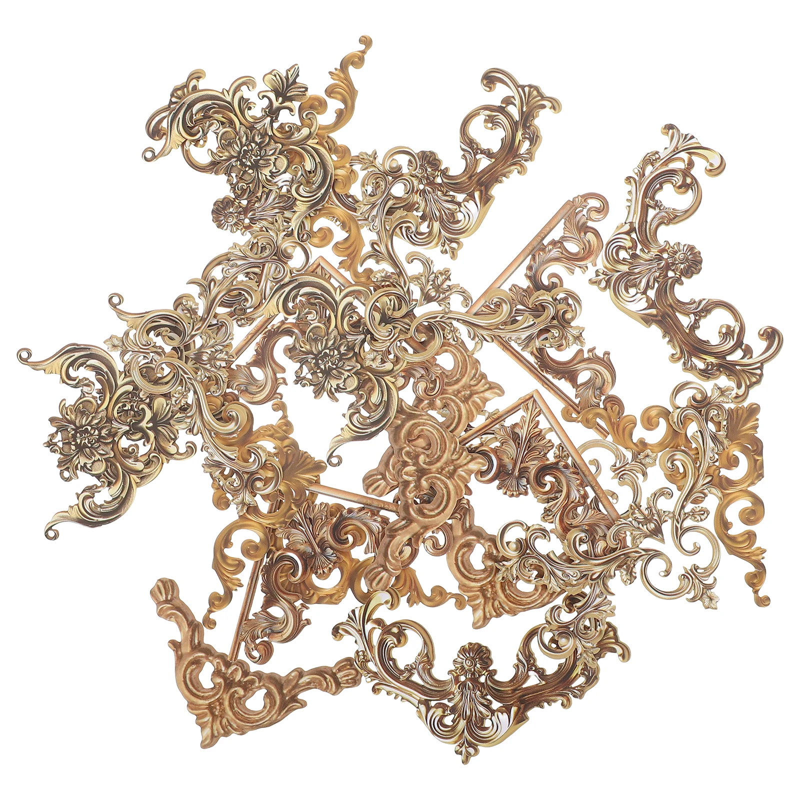 

24Pcs Vintage Scrapbooking Corner Stickers Retro Baroque Decorative Photo Frame Album DIY Craft Embellishments