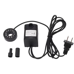 Submersible Pump 8W 600LPH IP68 Ultra Quiet Fountain Water Pump with Colorful LED Light for Pond Aquarium Fish Tank 110V US Plug