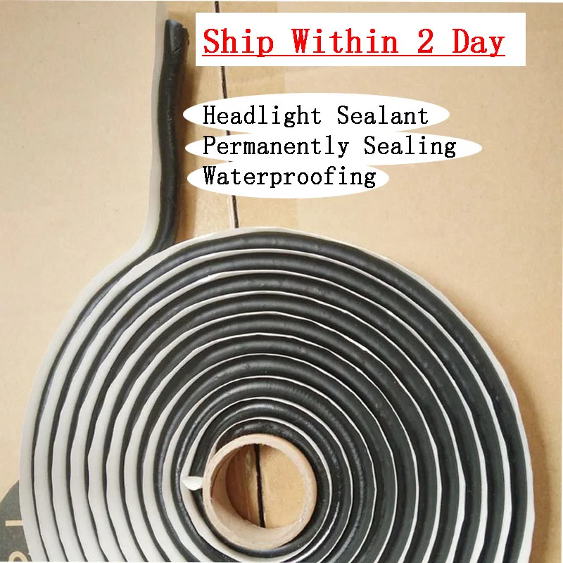 4m Car Headlight Sealant Rubber Glue Retrofit Windshield Reseal Strip Trim Black Butyl Auto Light Decoration Tools