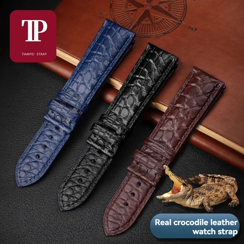 Crocodile Leather Watch Strap for Tissot Longines Omega Mido Bracelet Men Black Brown Genuine Alligator Wristband 18mm 20mm 22mm