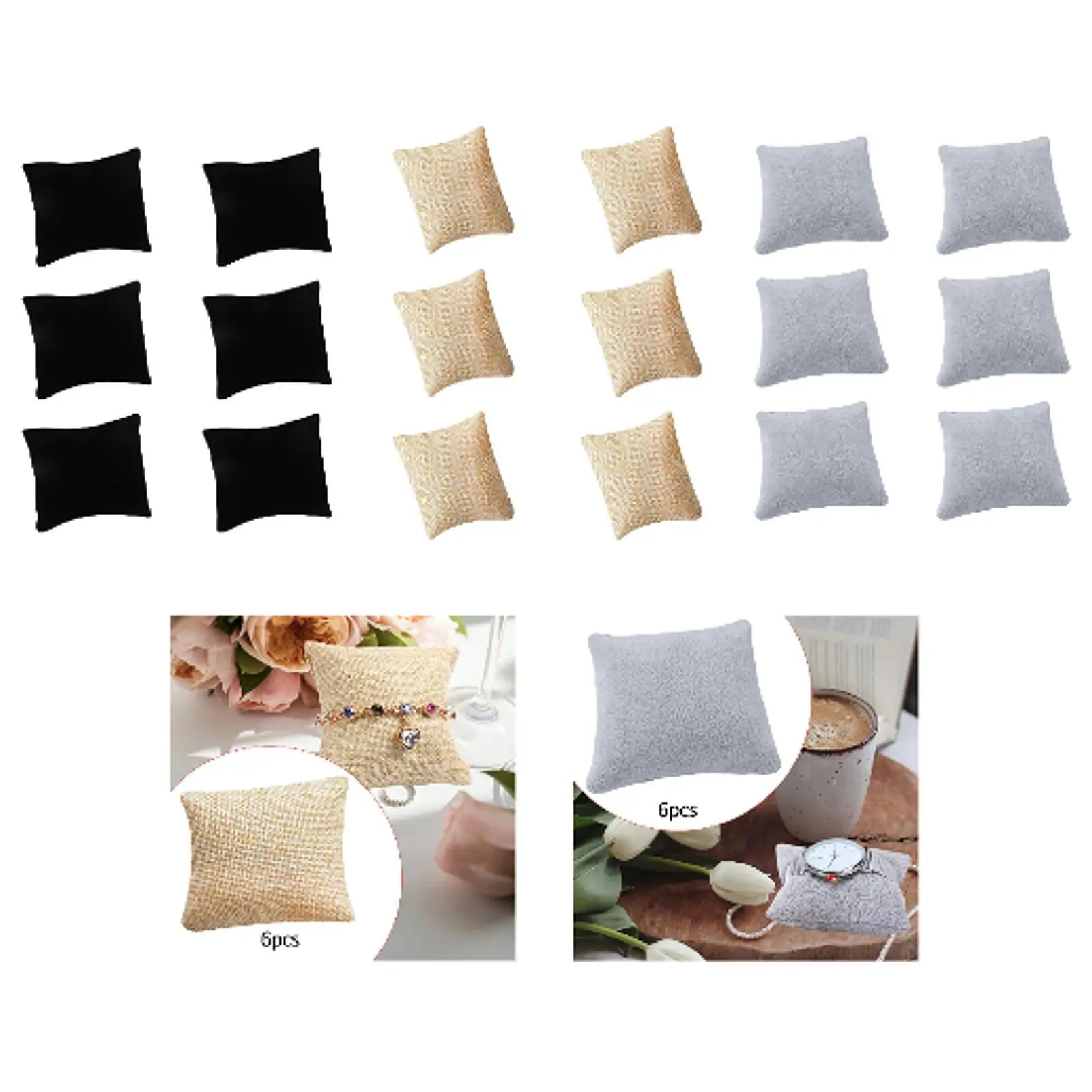 6x ووتش الوسائد تخزين المدمجة المحمولة المنظم عرض المجوهرات ووتش سوار وسادة لعرض المعرض بيع التجزئة