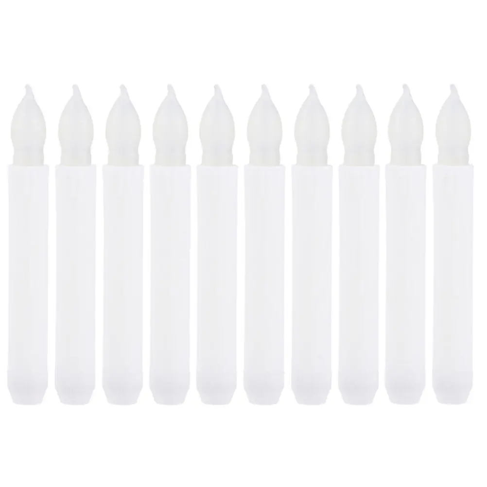 10Pcs LED Lights Flameless Smokeless Simulated Light Energy Saving Safe LED Candles for Banquet Decoration